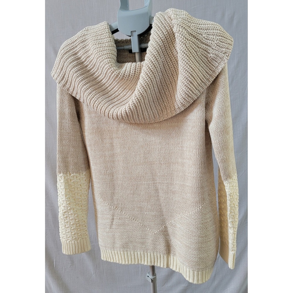 Tahari Arthur S Levine Cowl Neck Sweater Beige Cream Knit Large